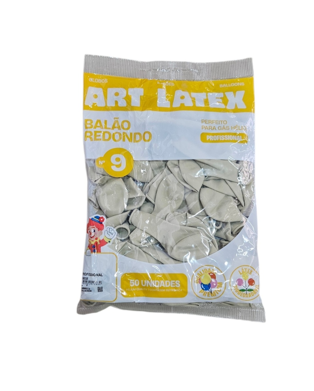 Balão Art-Latex 9" - Bege 50 Unidades - DecorFest