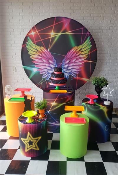 Kit Festa Facil M - Neon - DecorFest