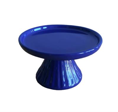 Bandeja Azul Arara Imperial Redonda Alta Pp Louça - DecorFest