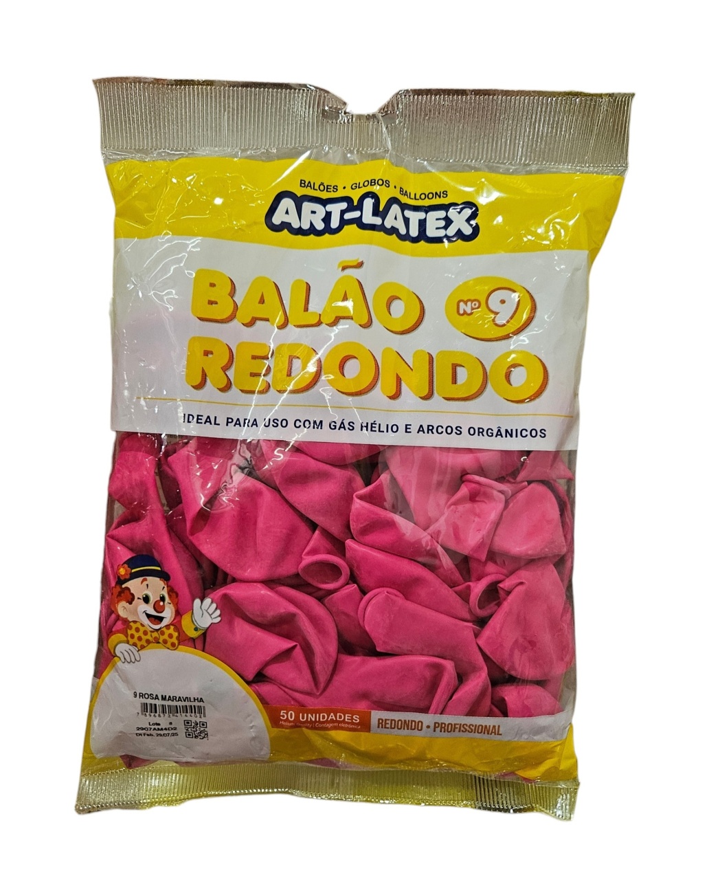 Balão Art-Latex 9" - Rosa Maravilha 50 Unidades - DecorFest