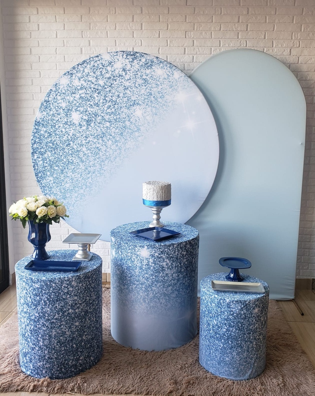 Kit Festa Facil M - Adulto - Azul Glitter - DecorFest