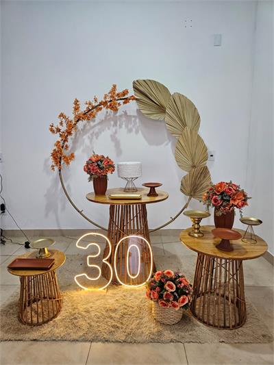 Kit Festa Facil P - Adulto - Vime Terracota E Dourado - DecorFest