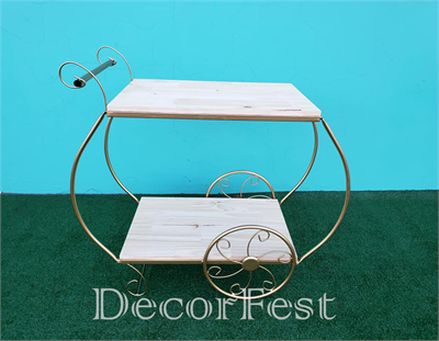 Carrinho de Ferro Dourado - DecorFest