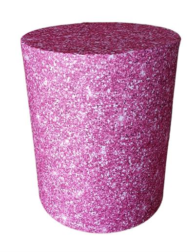 Capa de Mesa Cilindro G - Pink Glitter - DecorFest