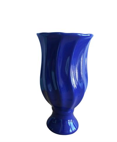 Vaso Azul Arara Torcido G Louça - DecorFest