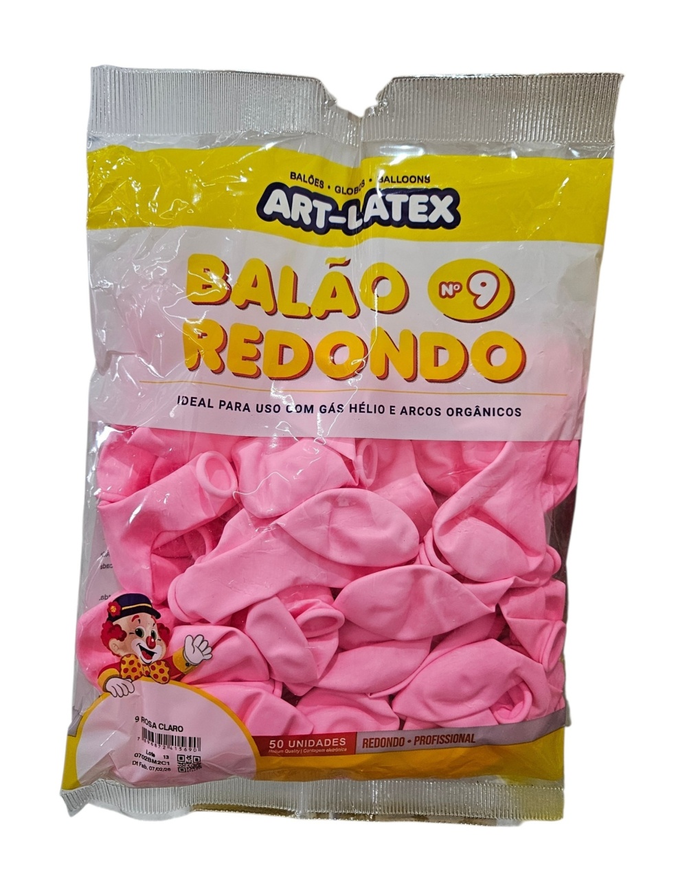 Balão Art-Latex 9" - Rosa Claro 50 Unidades - DecorFest