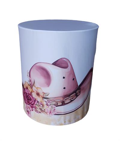 Capa de Mesa Cilindro P - Country Rosa - DecorFest