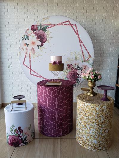 Kit Festa Facil P - Adulto - Flor Marsala - DecorFest