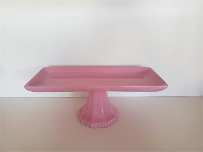 Bandeja Retangular Alta Rosa- Louça - DecorFest