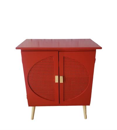 Cômoda Furadinha Vermelha Mdf - DecorFest