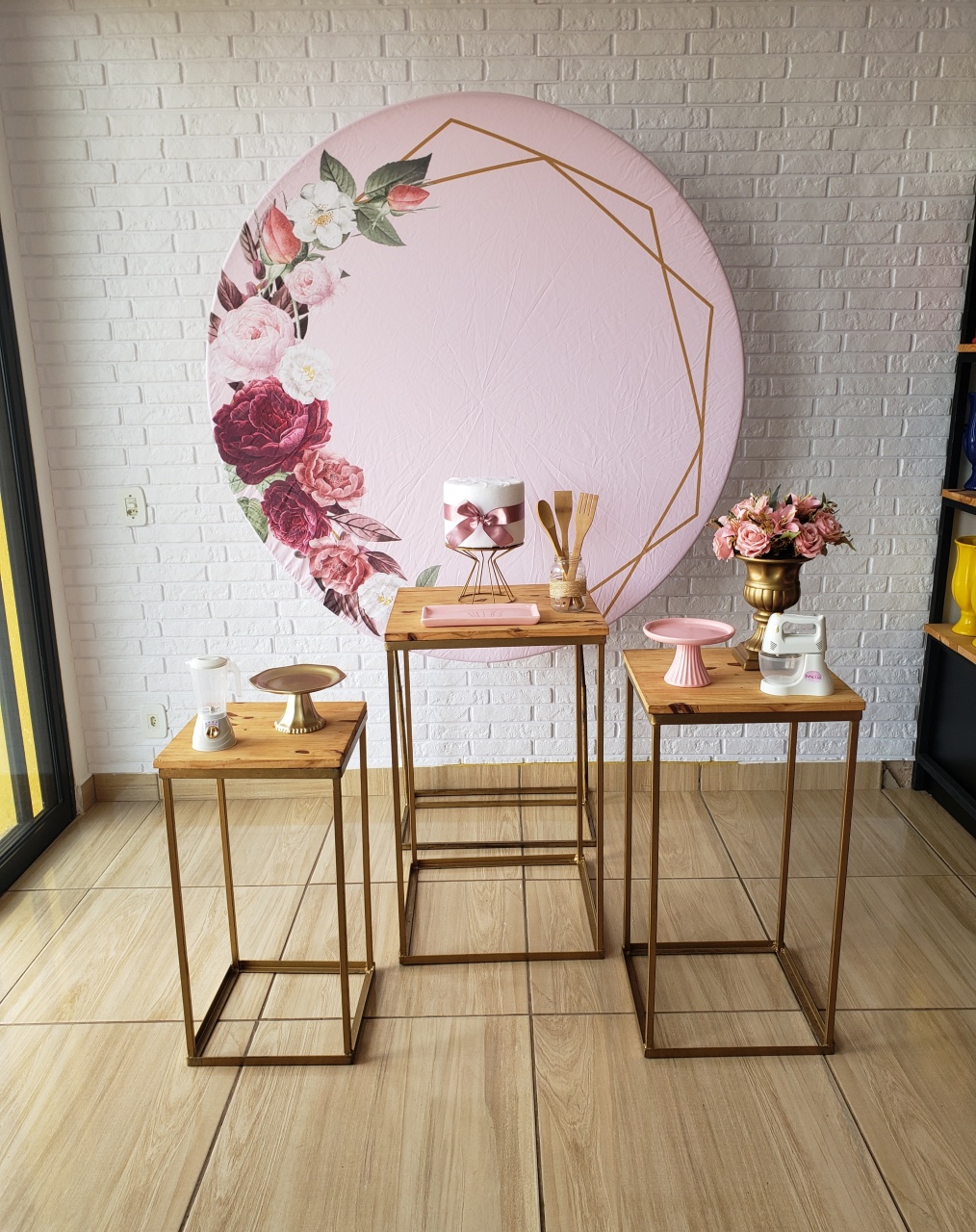 Kit Chá de Cozinha - Rosa - Flor Rosa 1 - DecorFest