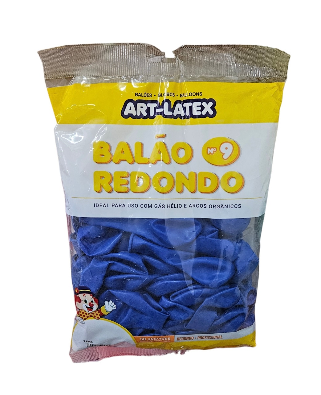 Balão Art-Latex 9" - Azul Com 50 Unidades - DecorFest