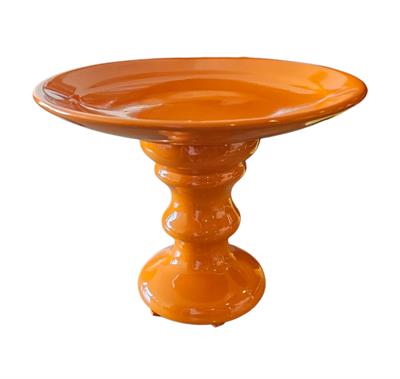 Bandeja Redonda Alta Laranja Louça - DecorFest