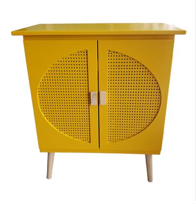 Cômoda Furadinha Amarela Mdf - DecorFest