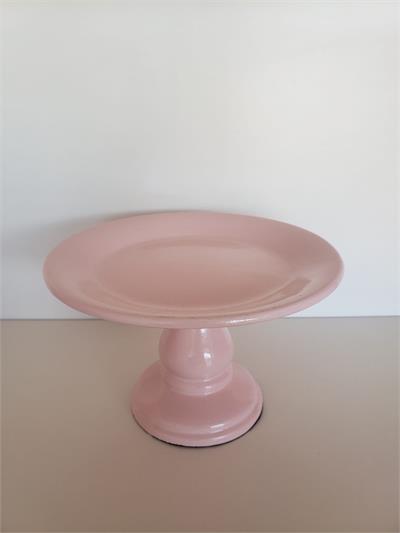 Bandeja Redonda Alta Rosa P - Louça - DecorFest