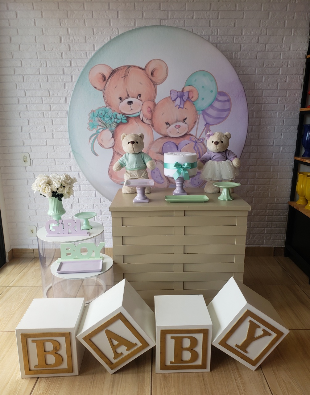 Kit Chá Revelação M - Verde E Lilás - DecorFest