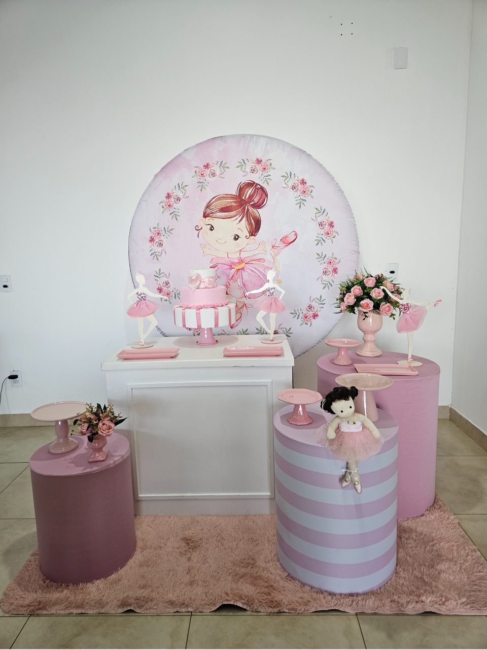 Kit Festa Facil M - Bailarina Rosa - DecorFest