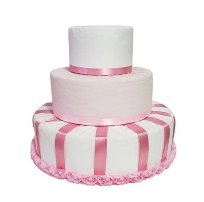 Bolo Branco E Rosa - DecorFest