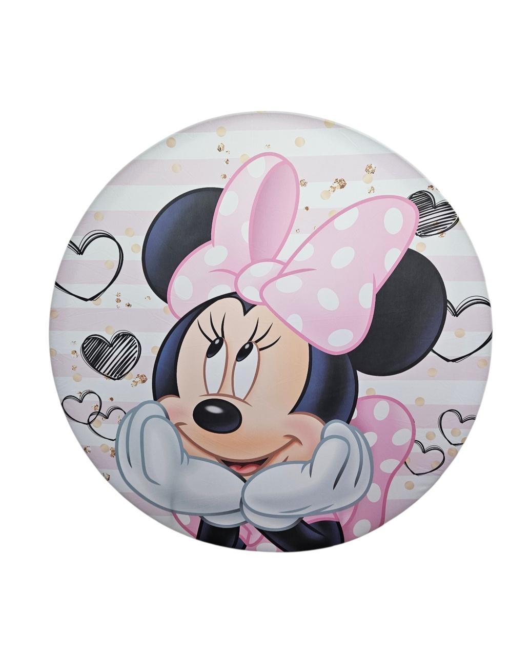 Painel Redondo Minnie Rosa 1 - DecorFest
