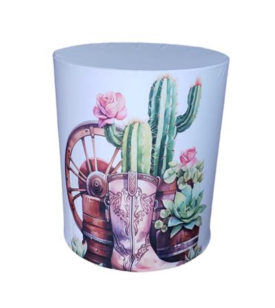 Capa de Mesa Cilindro G - Country Rosa - DecorFest