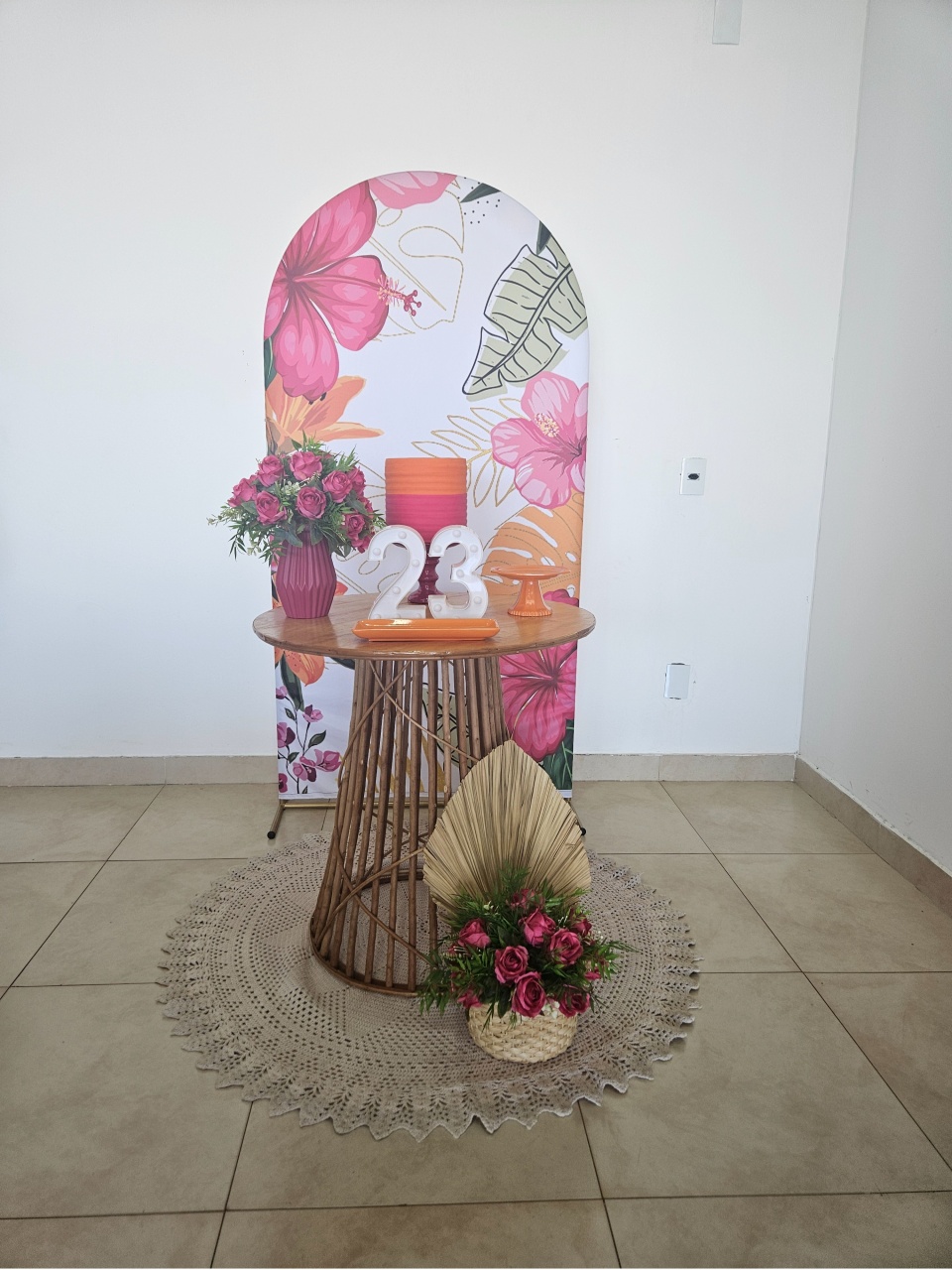 Kit - Vime Tropical Pink Com Laranja - DecorFest
