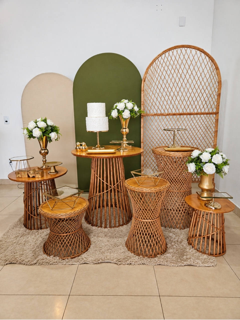Kit Casamento/Noivado - Verde Oliva E Vime - DecorFest
