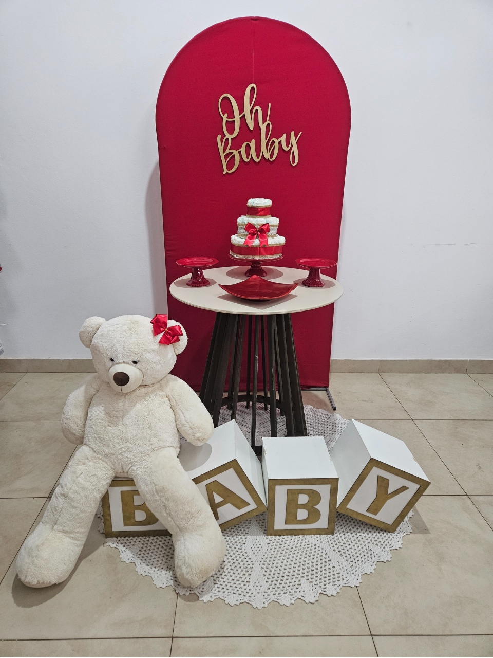 Kit Chá de Bebê P - Vermelho - DecorFest