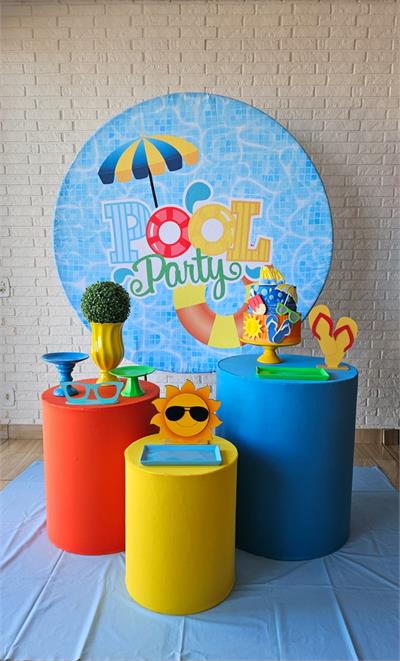 Kit Festa Facil P - Pool Party Menino - DecorFest