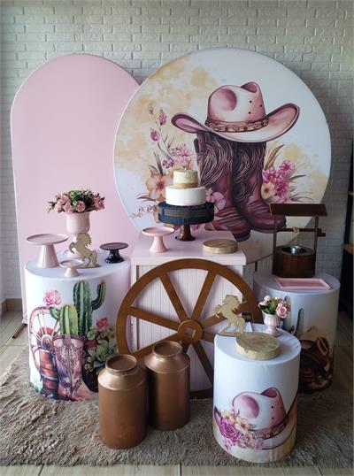 Kit Festa Facil G - Country Rosa - DecorFest