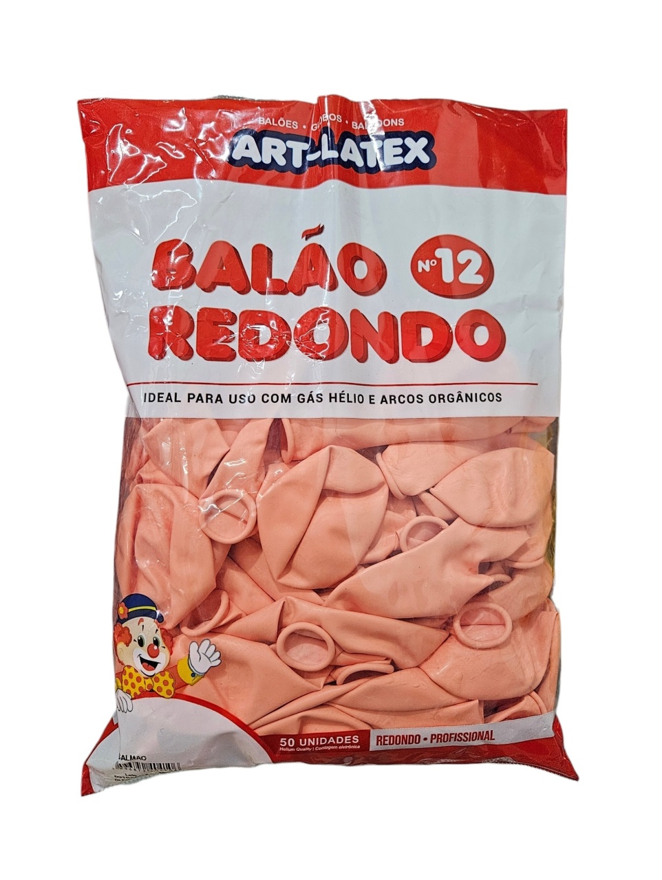 Balão Art-Latex 12" - Salmão Com 50 Unidades - DecorFest