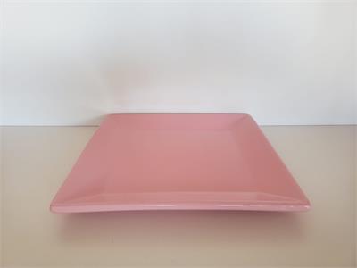 Prato Quadrado Rosa - Louça - DecorFest