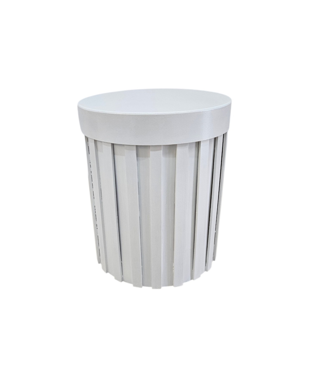 Mesa Cilindro Ripado P - Branco - DecorFest