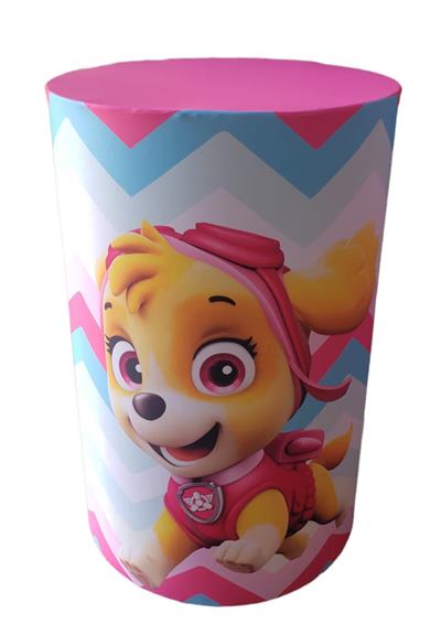 Capa de Mesa Cilindro G - Patrulha Canina Skye - DecorFest