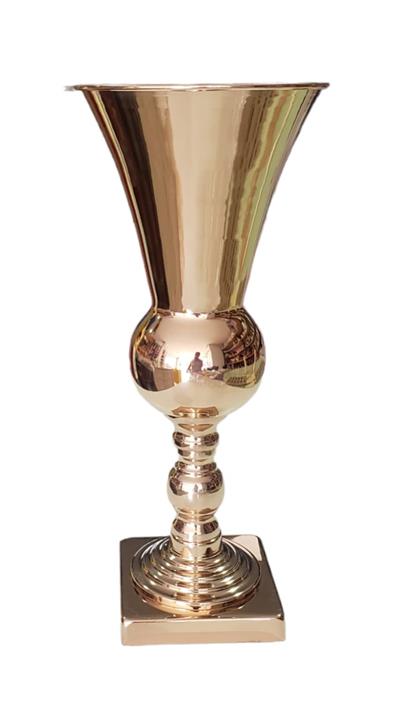 Vaso Dourado Cone Metal - DecorFest