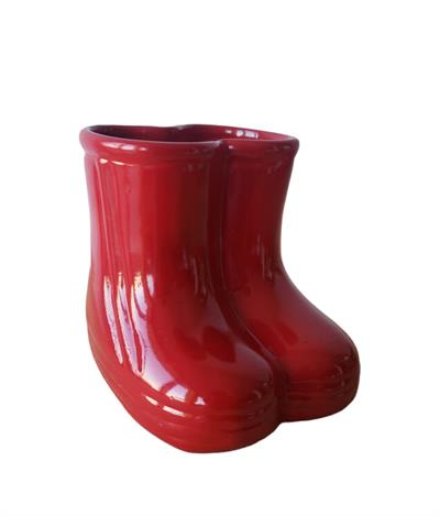 Botinha Vermelha Louça - DecorFest