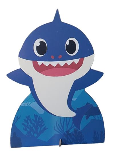 Display/ Totem de Chão Mdf - Baby Shark - Azul - DecorFest