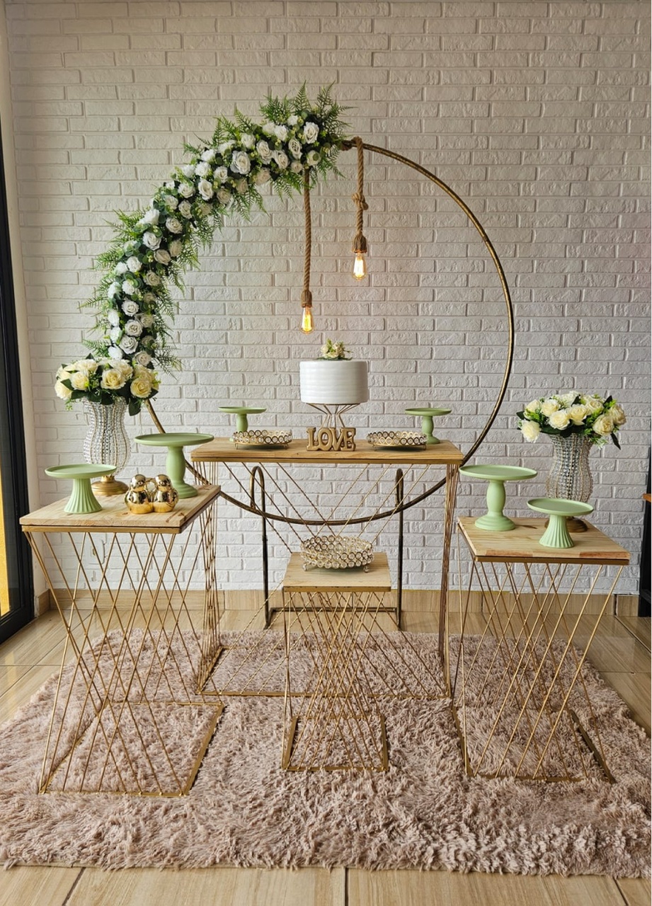 Kit Casamento/Noivado Verde Menta E Dourado   - DecorFest