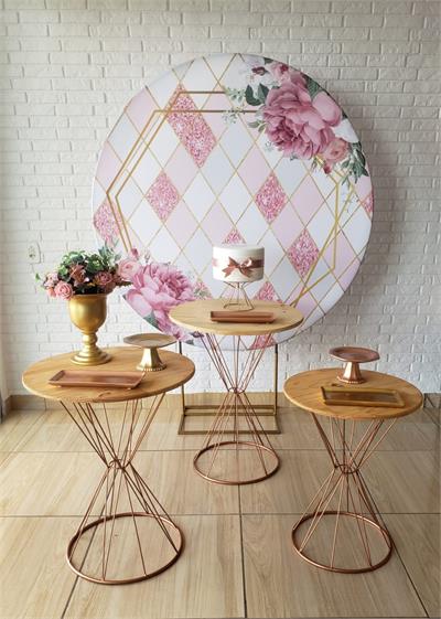 Kit Festa Facil P - Adulto - Rose E Dourado - DecorFest