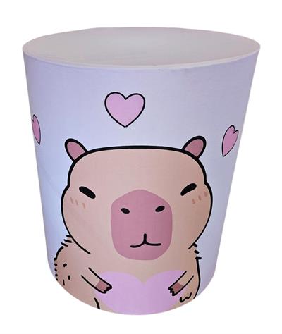 Capa de Mesa Cilindro G - Capivara Rosa - DecorFest