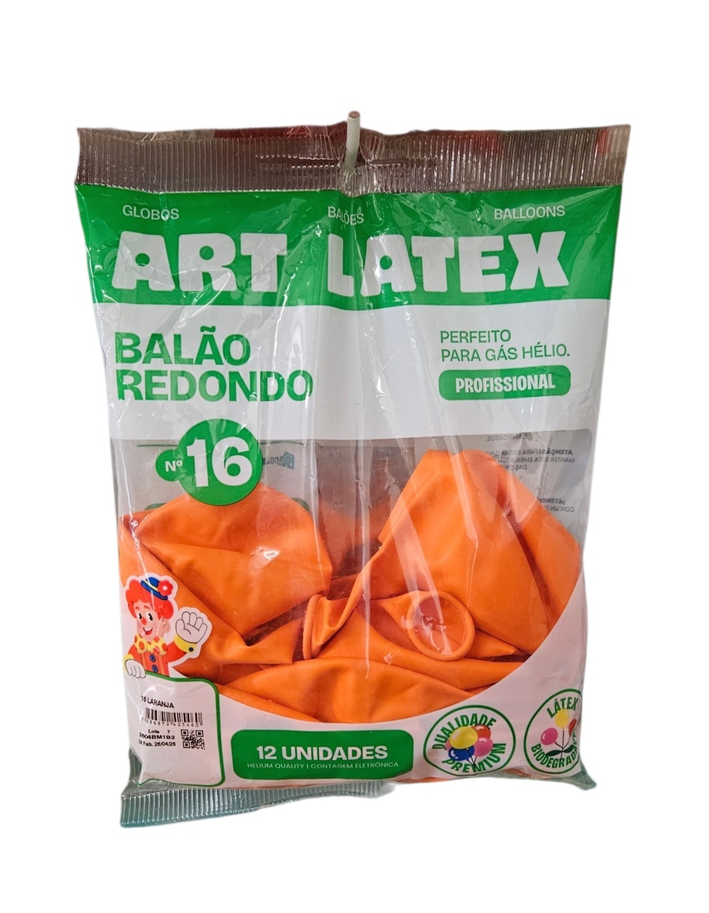 Balão Art-Latex 16" - Laranja Com 12 Unidades - DecorFest
