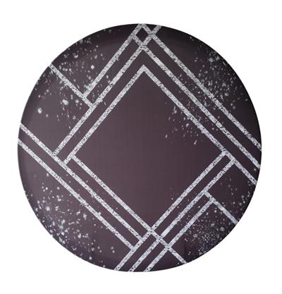 Painel Redondo Preto E Prata - DecorFest