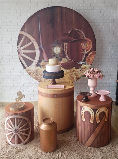 Kit Festa Facil P - Country Rosa - DecorFest
