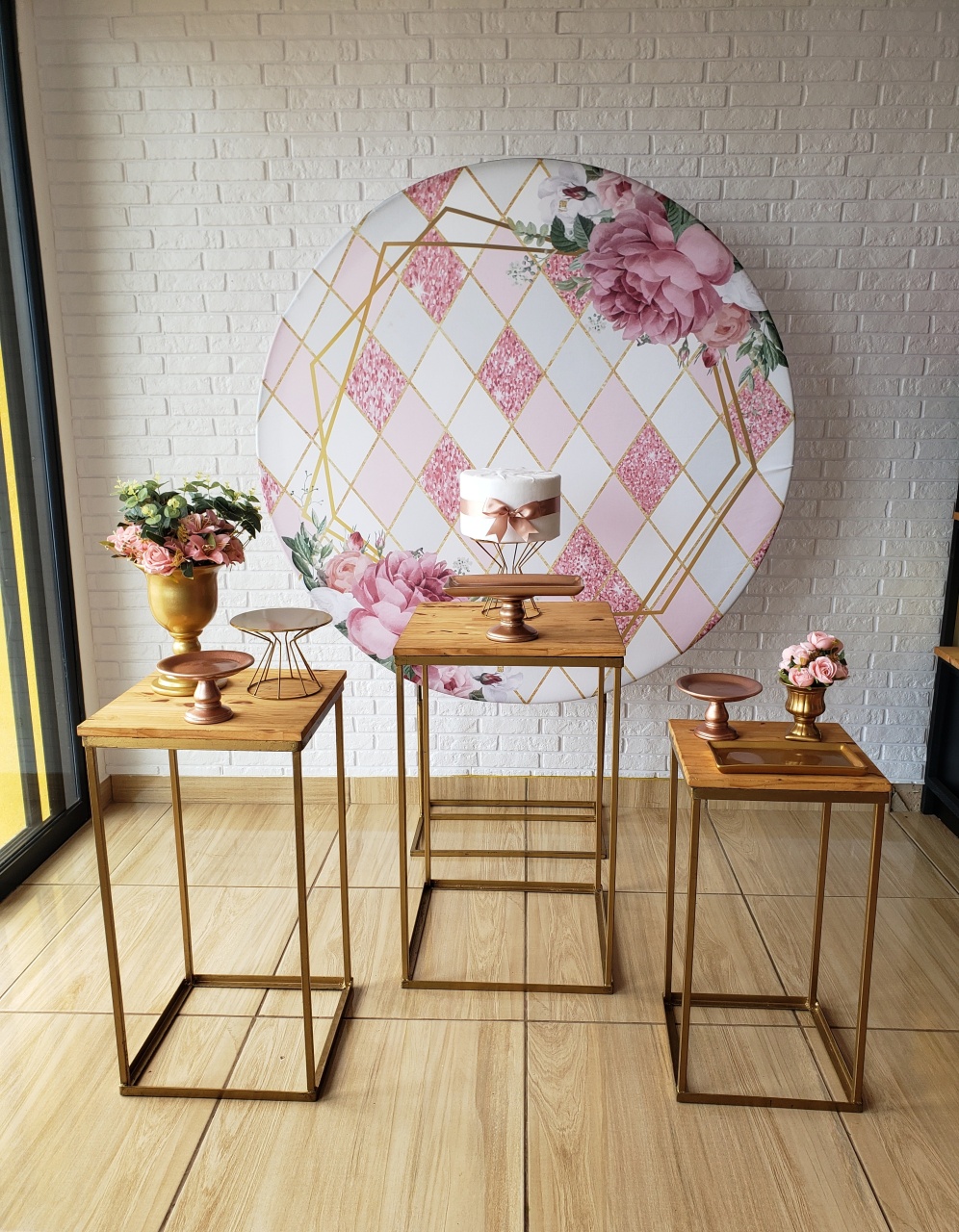 Kit Festa Facil P - Adulto - Rose E Dourado - DecorFest