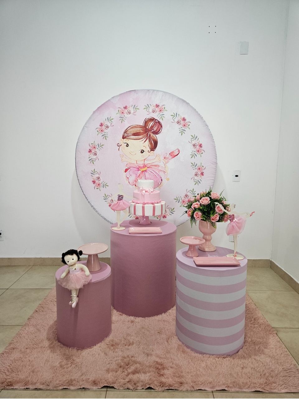 Kit Festa Facil P - Bailarina Rosa - DecorFest