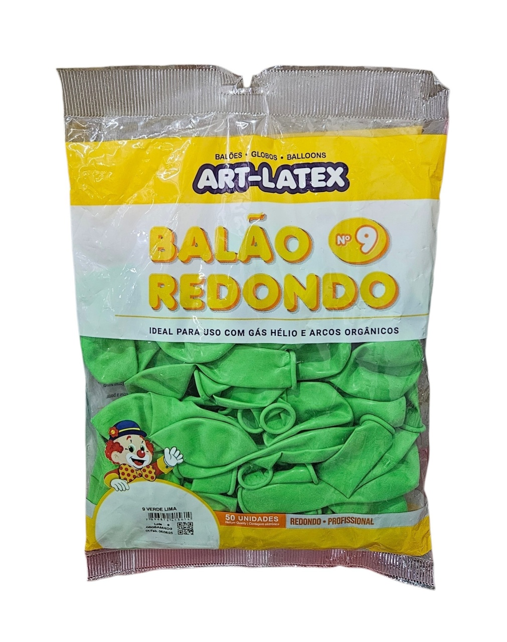 Balão Art-Latex 9" - Verde Lima Com 50 Unidades - DecorFest