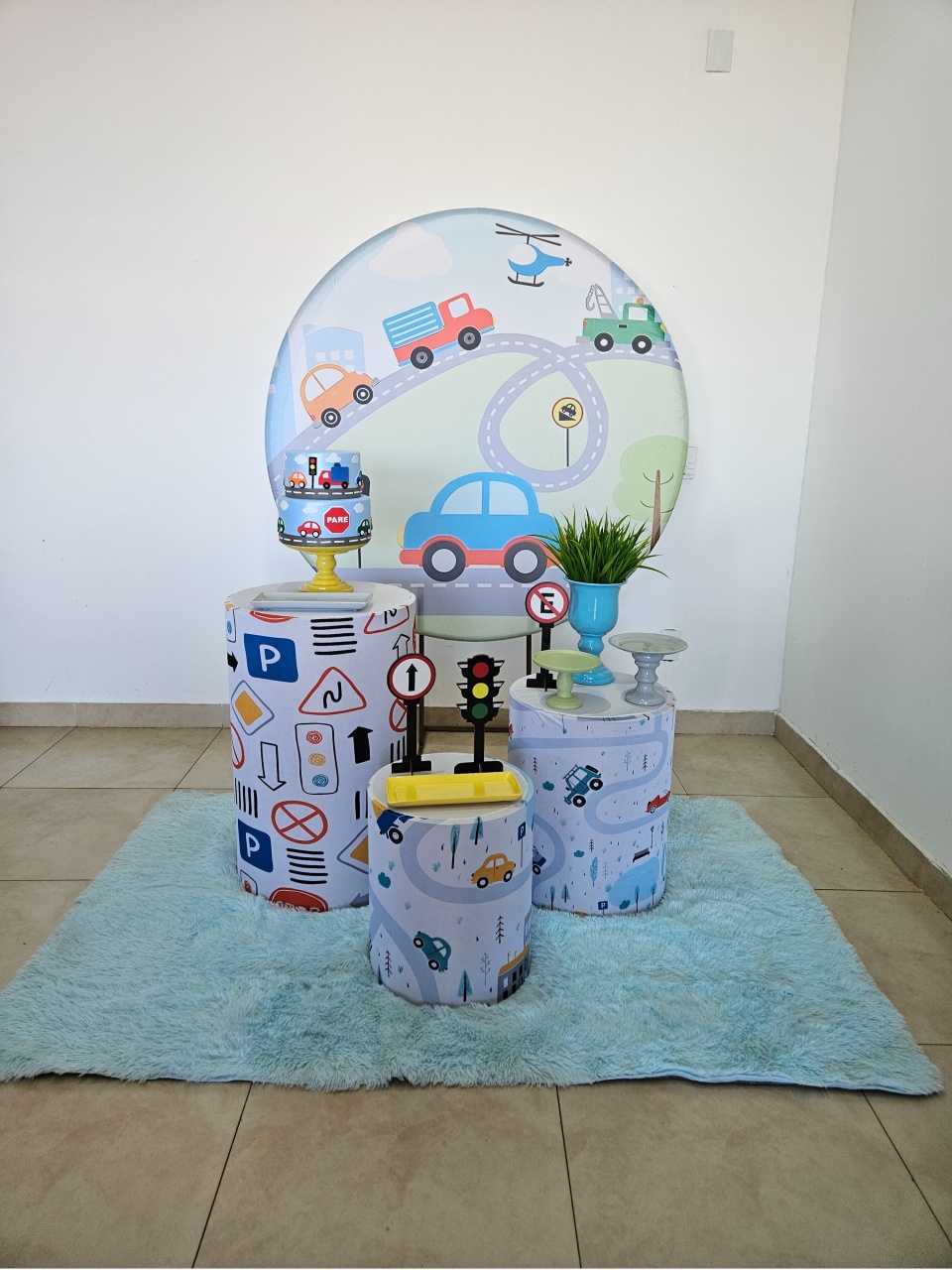 Kit Festa Facil P - Carrinhos - Meio de Transporte - DecorFest