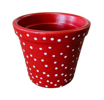 Vaso Poa Vermelho Louça - DecorFest