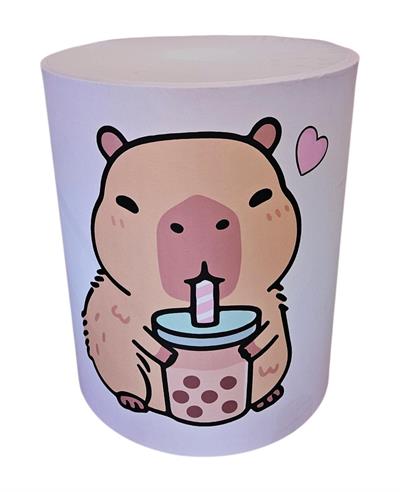 Capa de Mesa Cilindro M - Capivara Rosa - DecorFest