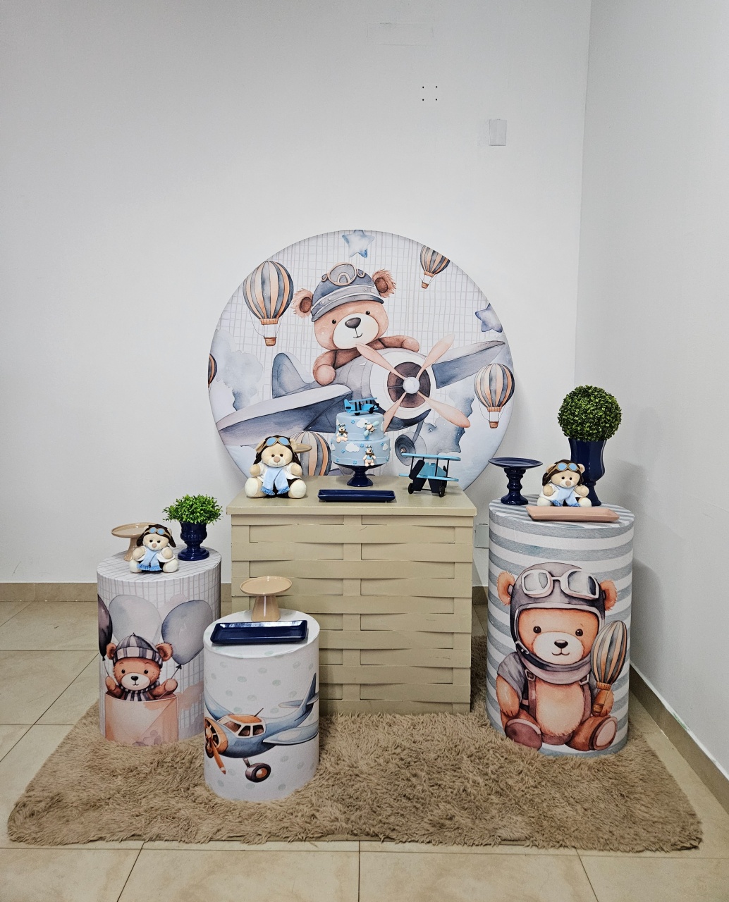 Kit Festa Facil M - Urso Aviador - DecorFest