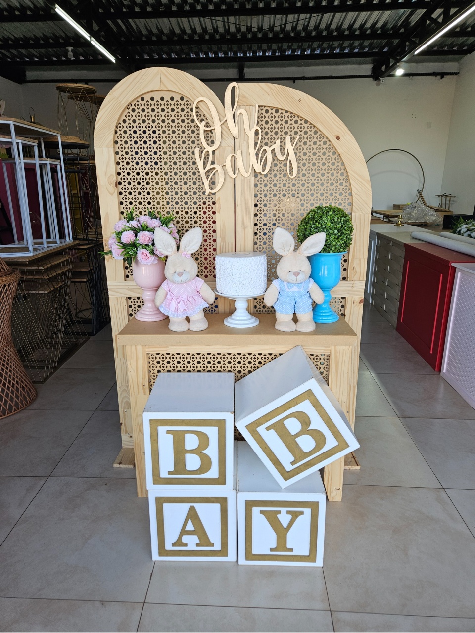 Kit Chá Revelação - Coelhos Rosa E Azul - DecorFest